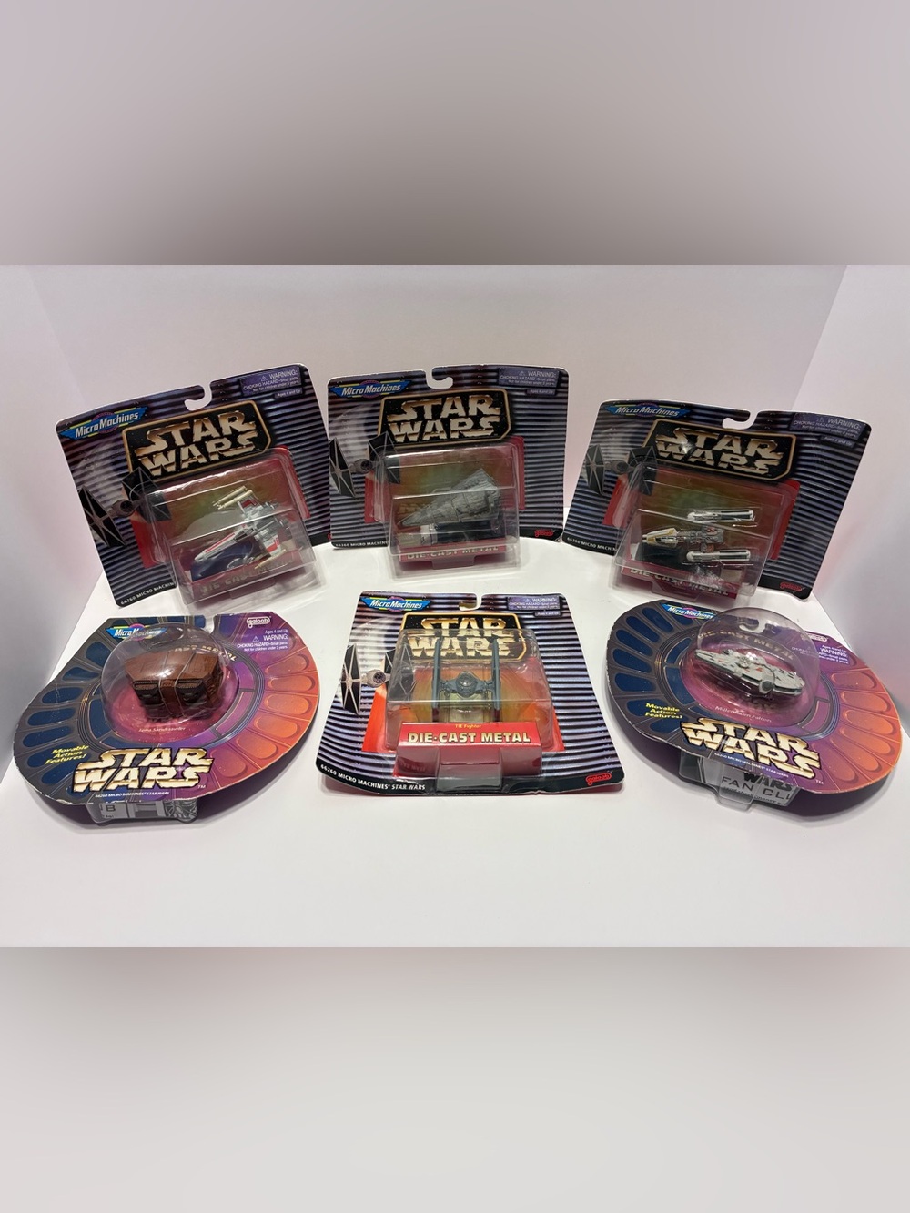 Star Wars Micro Machines Complete Set of (6) Die-Cast Metal Vehicles Galoob NEW